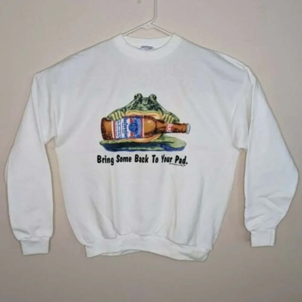 Vintage Budweiser Frogs XL Sweatshirt Bring Some Back To Your Pad 1995 NOS USA